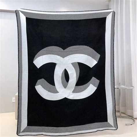 fake chanel throw blanket|chanel logo throw blanket.